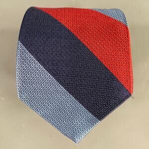 ROBERT TALBOTT Blue Navy Red Diagonal Stripe Silk Tie